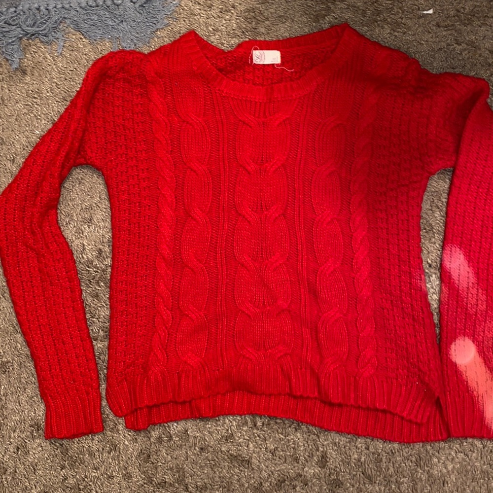 Red knit small sweater